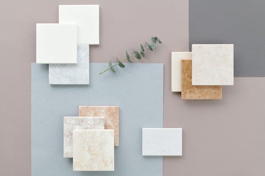 Échantillons de carreaux en grès cérame et faïence